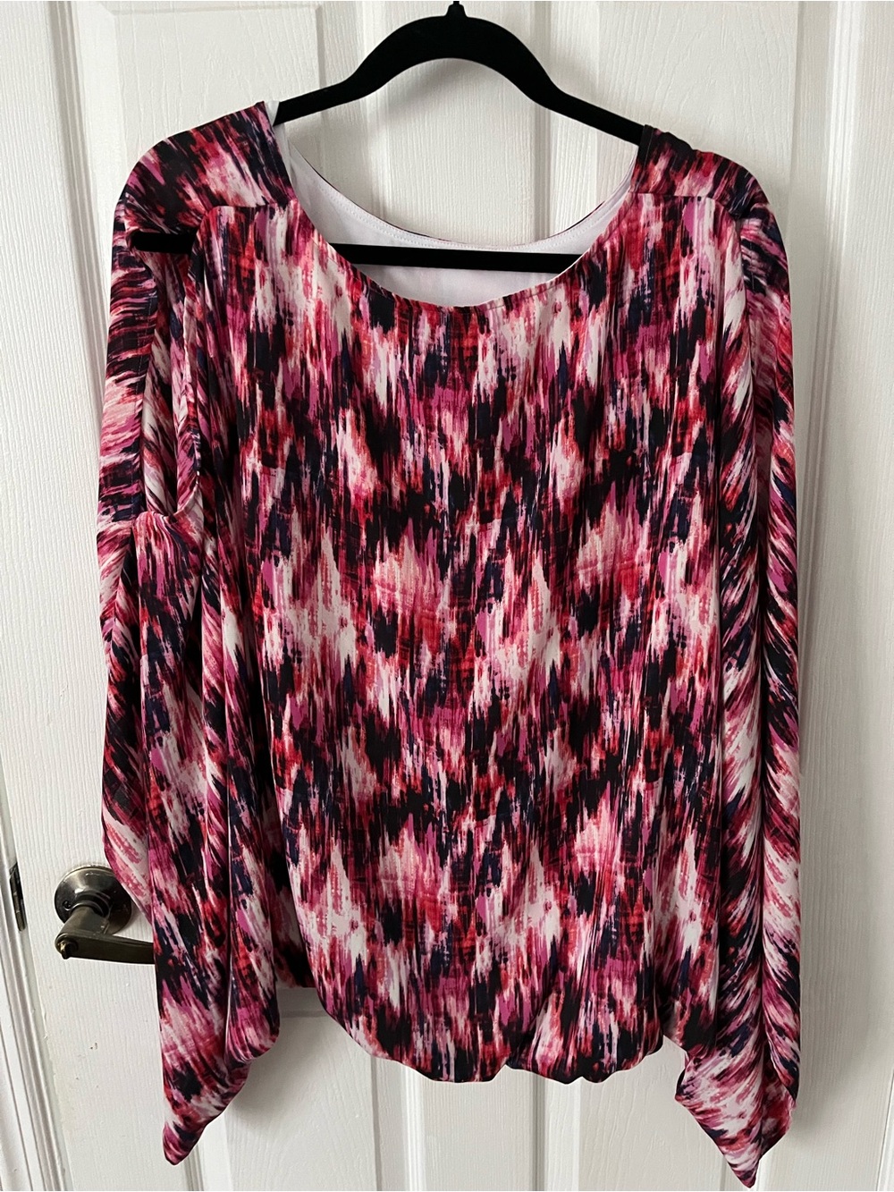 The Pioneer Woman Pink & Black Abstract Long Sleeve Blouse
